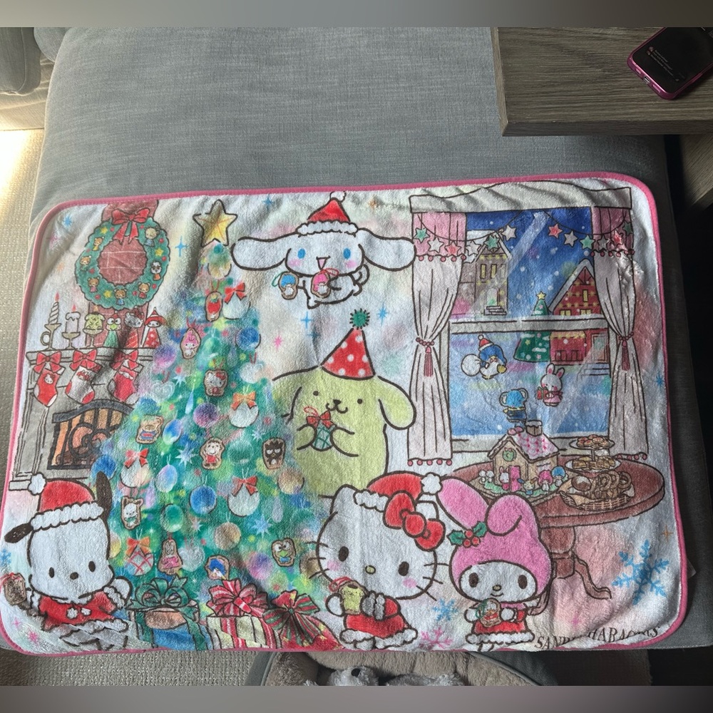 Sanrio Festive Blanket with Holiday Characters